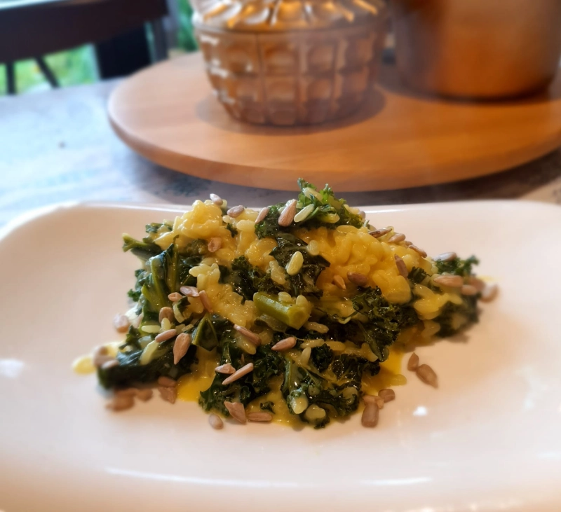Risotto de Kale y Espárragos