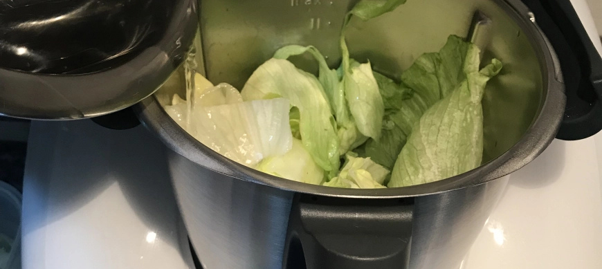 LAVAR Y PICAR LECHUGA, ESPINACAS, REPOLLO....