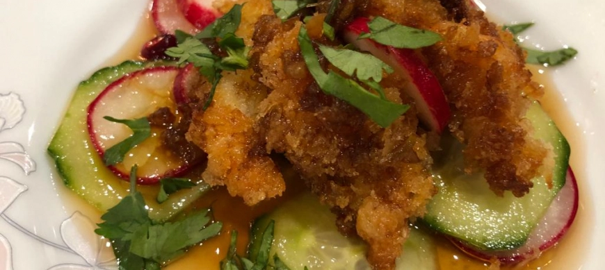 "MODO ENSALADA CON THERMOMIX®" Ensalada de rabanitos, pepinos y langostinos crispís